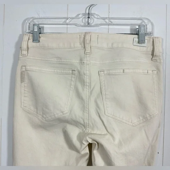 Paige Sloane 27 Women’s Ivory Denim Jeans Modern Low Rise Boot Cut Stretch Pants - Picture 5 of 10